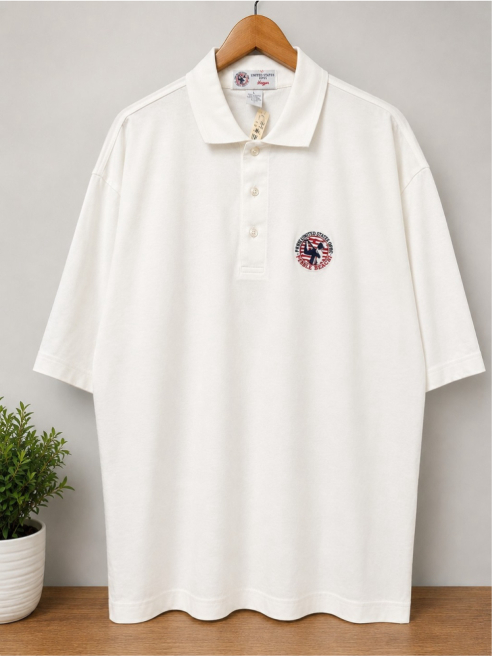 Vintage 1992 US Open Pebble Beach Hogan Golf Polo L Mercerized Cotton